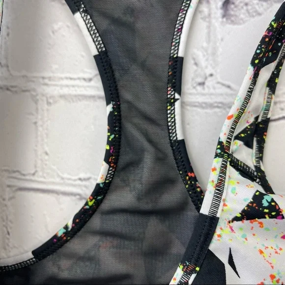 Victoria's Secret VSX Sports Bra Bralette Crop Top White black multicolor size S - Picture 4 of 14